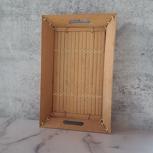 Decorative Tan Wooden Tray
